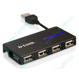 Карманный USB 2.0 концентратор D-Link DUB-104 в Дрезне, USB хаб DLink DUB104 (Дрезна)